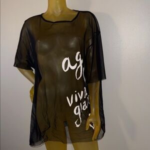 MAC VIVA GLAM X AG Black Sheer Swim Cover-Up